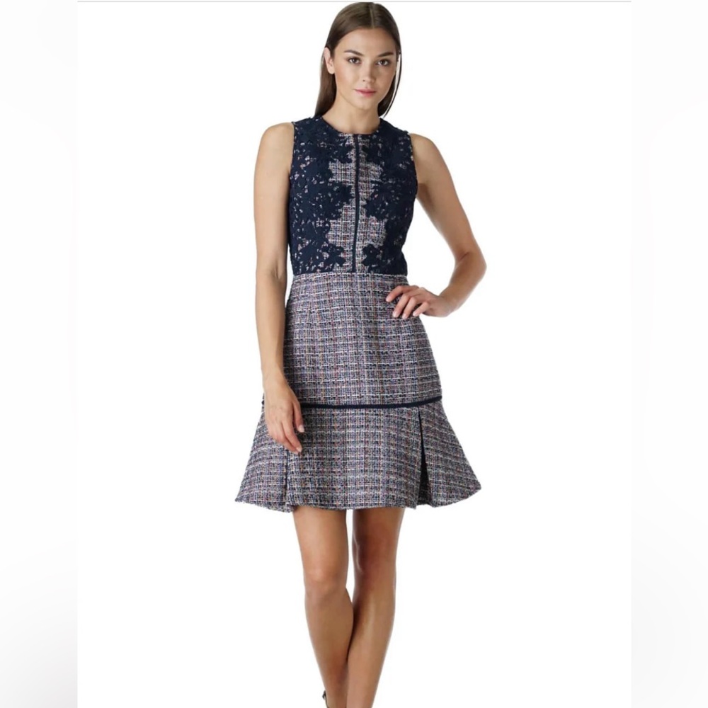adelyn rae tweed and crochet dress